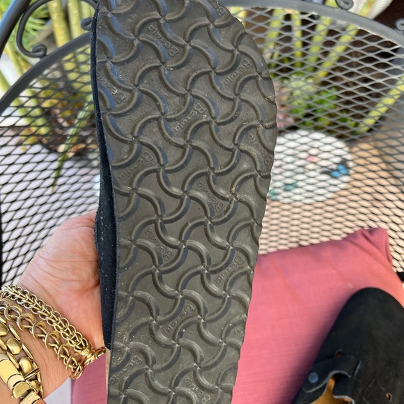 Birkenstock Black Marie Clogs Mary Jane Sandals Wm 26.5 Leather Suede NWT - Picture 4 of 8